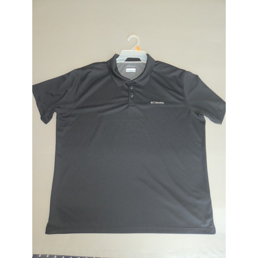 Columbia Mens Polo Shirt XXL Black Omni-Wick Short Sleeve Outdoor Casual Top
